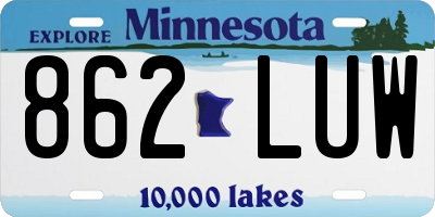 MN license plate 862LUW
