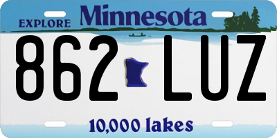 MN license plate 862LUZ