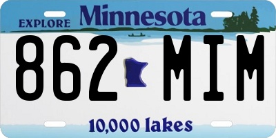 MN license plate 862MIM
