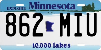 MN license plate 862MIU