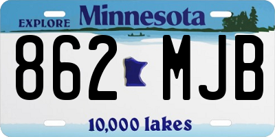 MN license plate 862MJB