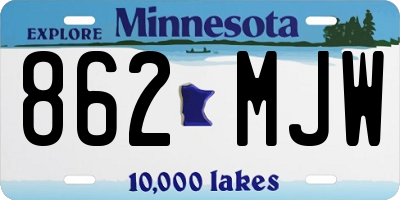 MN license plate 862MJW