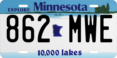 MN license plate 862MWE
