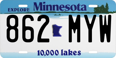 MN license plate 862MYW