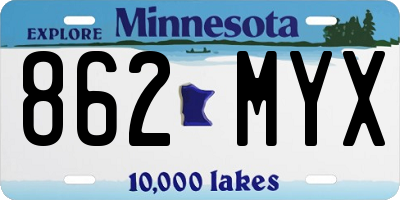 MN license plate 862MYX