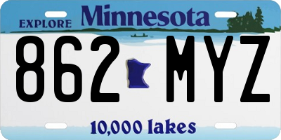 MN license plate 862MYZ