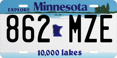 MN license plate 862MZE