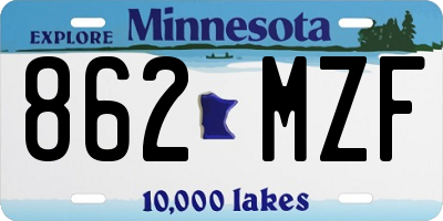 MN license plate 862MZF
