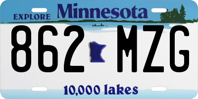 MN license plate 862MZG