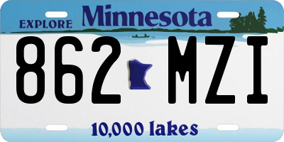MN license plate 862MZI