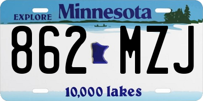 MN license plate 862MZJ
