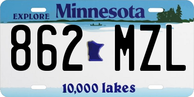 MN license plate 862MZL