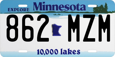 MN license plate 862MZM