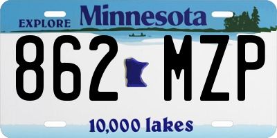 MN license plate 862MZP