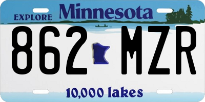 MN license plate 862MZR