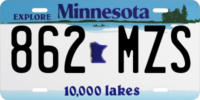 MN license plate 862MZS