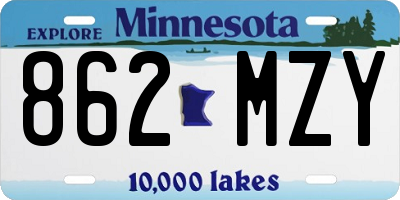 MN license plate 862MZY
