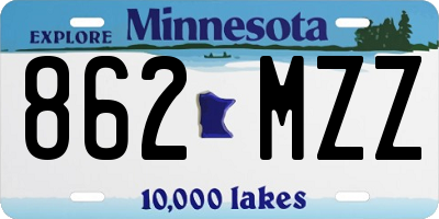 MN license plate 862MZZ