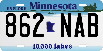MN license plate 862NAB