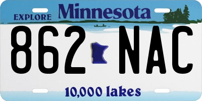 MN license plate 862NAC