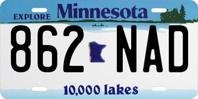 MN license plate 862NAD
