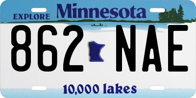MN license plate 862NAE