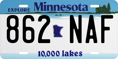 MN license plate 862NAF