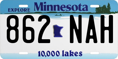 MN license plate 862NAH