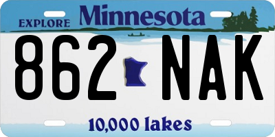 MN license plate 862NAK