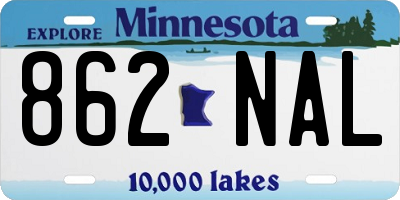 MN license plate 862NAL
