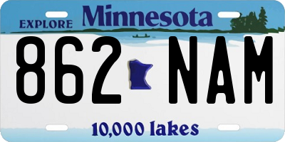 MN license plate 862NAM