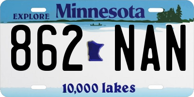 MN license plate 862NAN