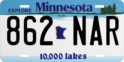 MN license plate 862NAR