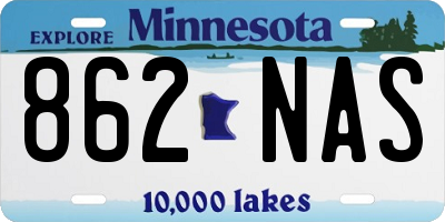 MN license plate 862NAS