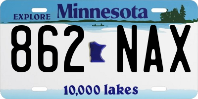 MN license plate 862NAX