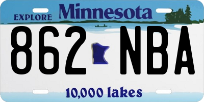 MN license plate 862NBA
