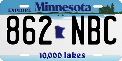 MN license plate 862NBC
