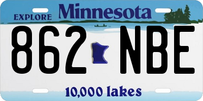MN license plate 862NBE