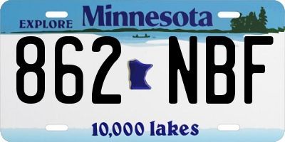 MN license plate 862NBF