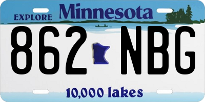 MN license plate 862NBG