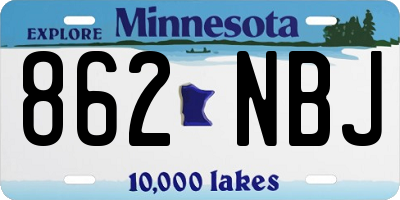 MN license plate 862NBJ