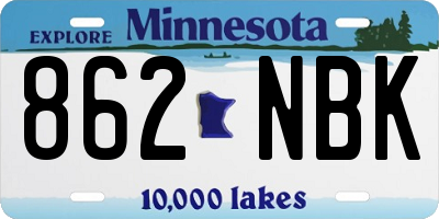 MN license plate 862NBK