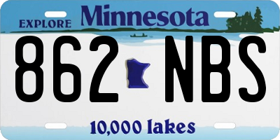 MN license plate 862NBS