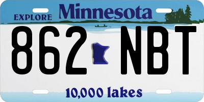 MN license plate 862NBT