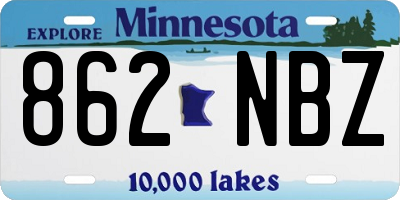 MN license plate 862NBZ