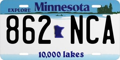 MN license plate 862NCA