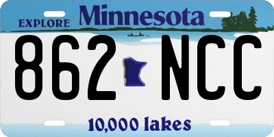 MN license plate 862NCC