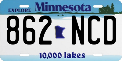 MN license plate 862NCD