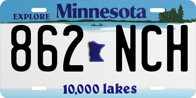 MN license plate 862NCH