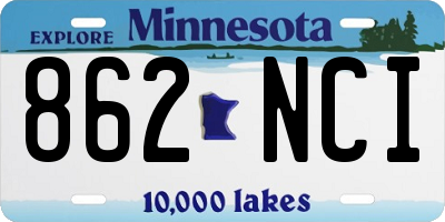 MN license plate 862NCI